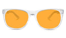 BlockBlueLight Blue Light Blocking Glasses - Amber Lens SunDown Kids Wayfarer Blue Blocking Glasses - Crystal