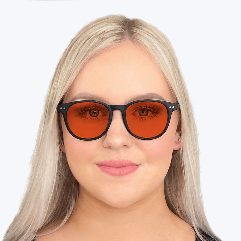 BlockBlueLight Blue Light Blocking Glasses - Red Lens NightFall Billie Blue Blocking Glasses - Black