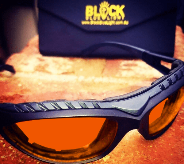 BlockBlueLight Blue Light Blocking Glasses - Red Lens NightFall Wrap Blue Blocking Glasses