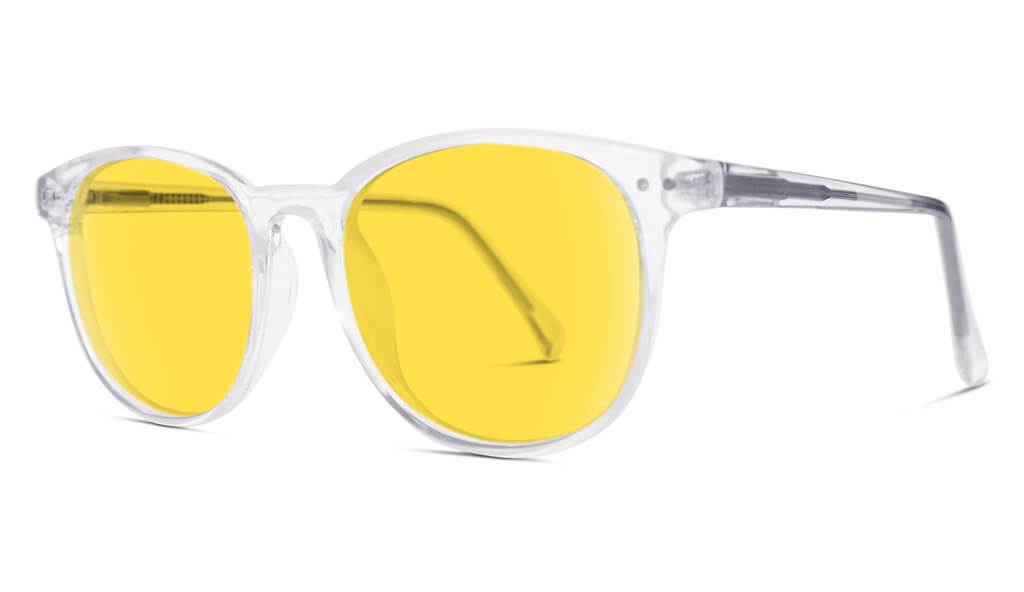 BlockBlueLight Blue Light Filter Glasses - Yellow Lens DayMax Billie Glasses - Crystal