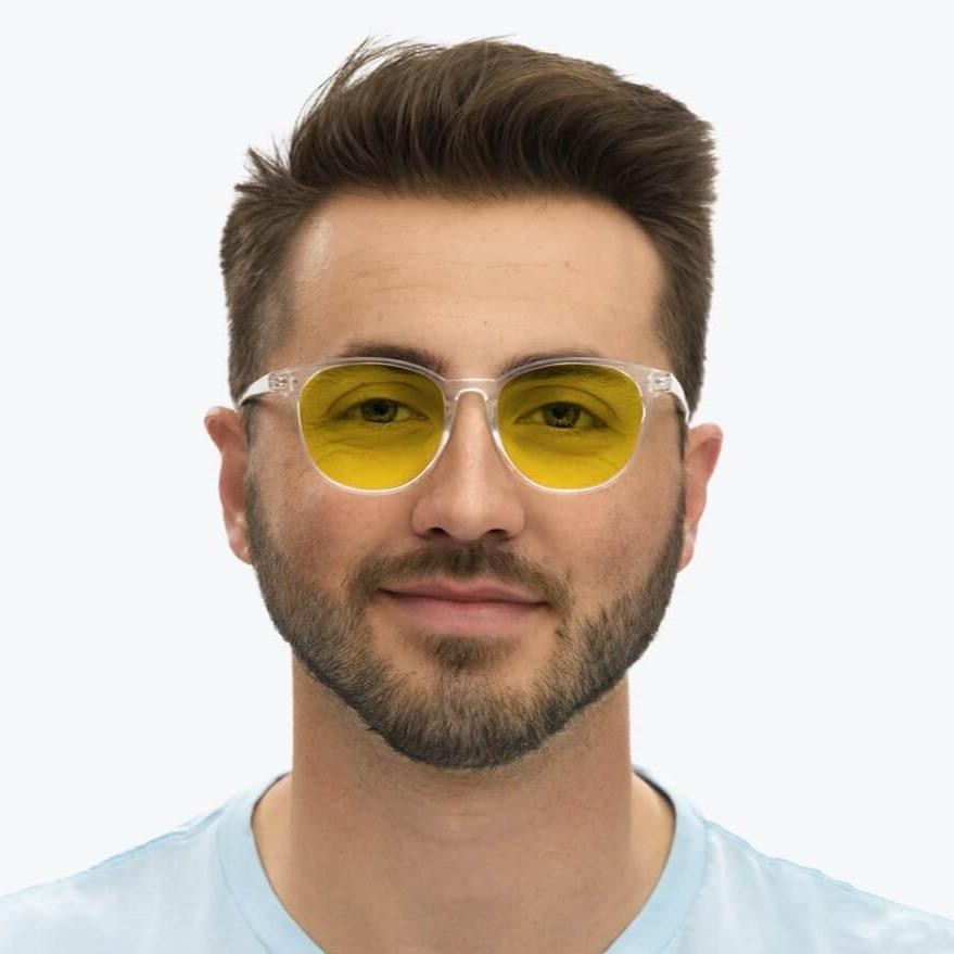 BlockBlueLight Blue Light Filter Glasses - Yellow Lens DayMax Billie Glasses - Crystal