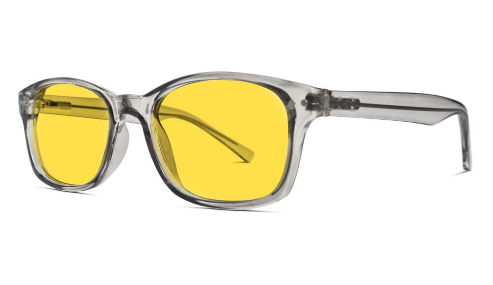 BlockBlueLight Blue Light Filter Glasses - Yellow Lens DayMax Wayfarer Glasses - Pearl Grey
