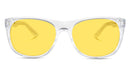 BlockBlueLight Blue Light Filter Glasses - Yellow Lens Kids DayMax Wayfarer Glasses - Crystal